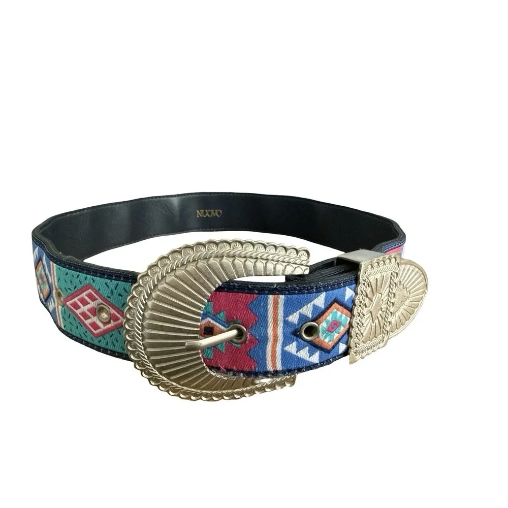 County Seat Belt sz 1 Vintage 90s Mall Brand Nuovo Aztec Southwestern